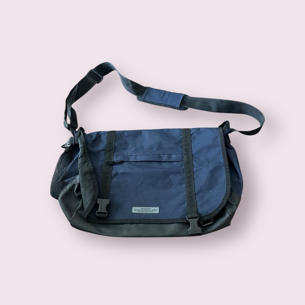 Stylish Navy and Black Messenger Bag
